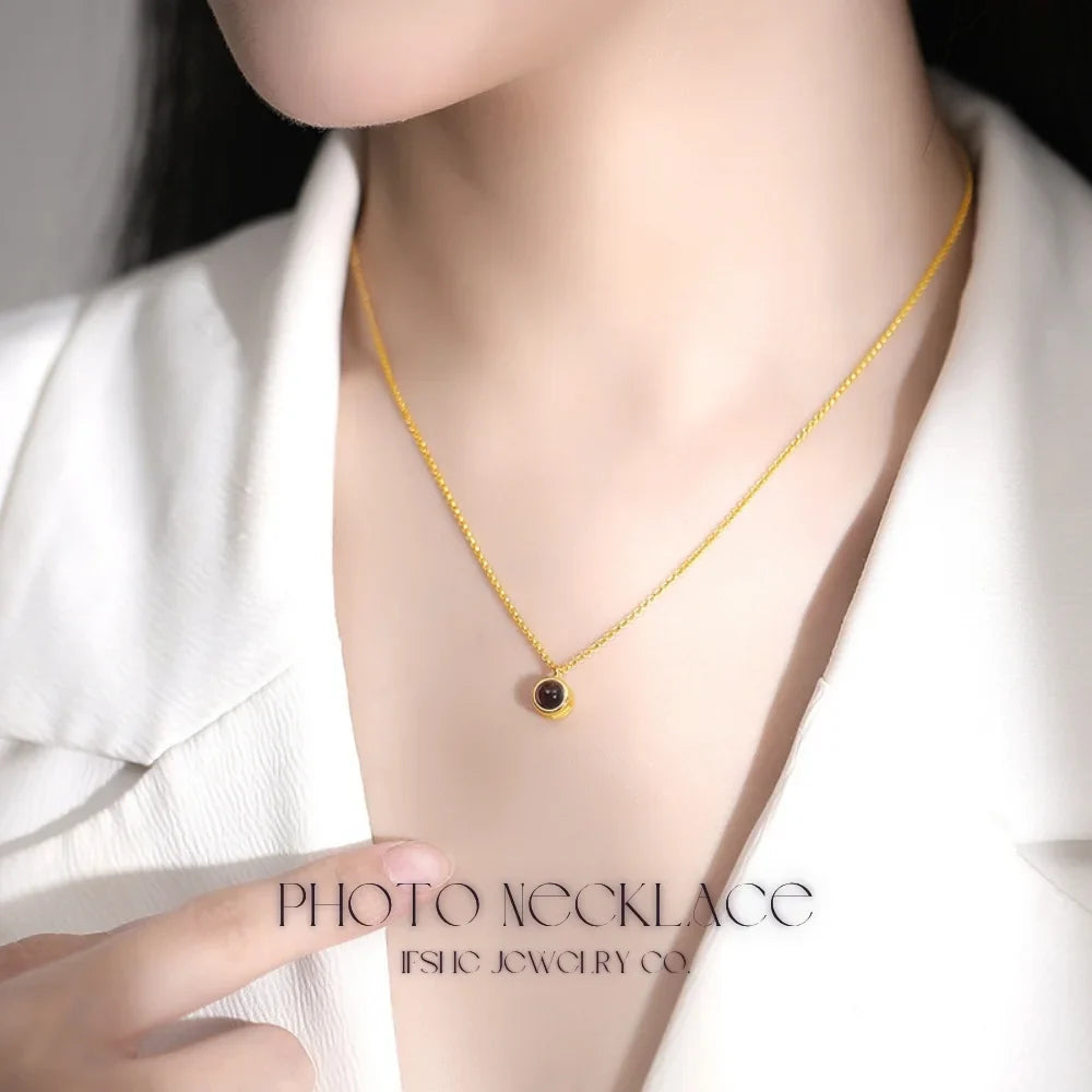 Photo Necklace with Picture Inside, Photo Inside Necklace, Projection Necklace with a Photo, Photo Inside a Necklace, Personalised Necklace with Photo