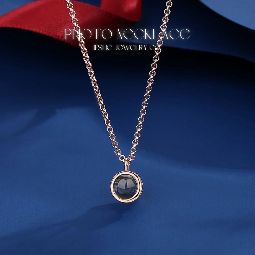 Photo Necklace with Picture Inside, Photo Inside Necklace, Projection Necklace with a Photo, Photo Inside a Necklace, Personalised Necklace with Photo
