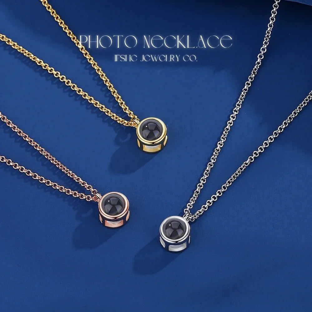 Photo Necklace with Picture Inside, Photo Inside Necklace, Projection Necklace with a Photo, Photo Inside a Necklace, Personalised Necklace with Photo