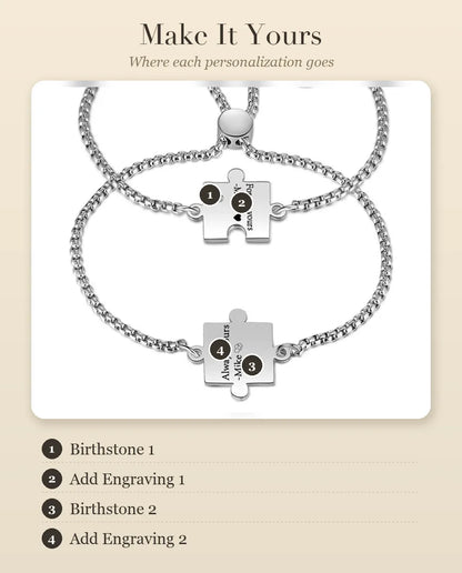 Puzzle Matching Bracelets for Couples – personalization guide