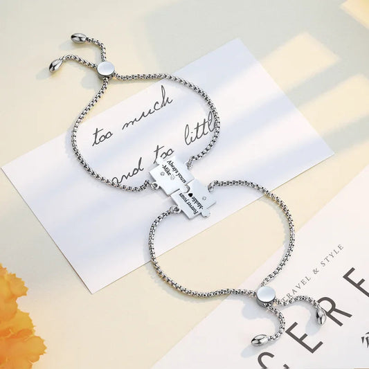Puzzle Matching Bracelets for Couples