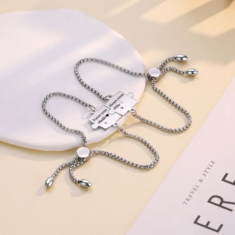 Puzzle Matching Bracelets for Couples