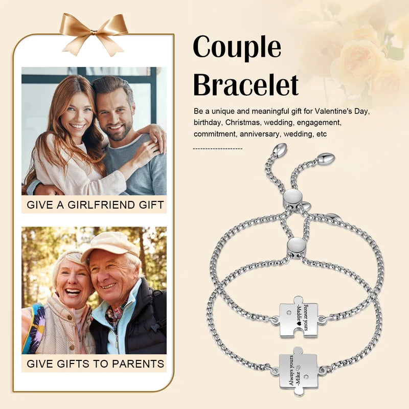 Puzzle Matching Bracelets for Couples