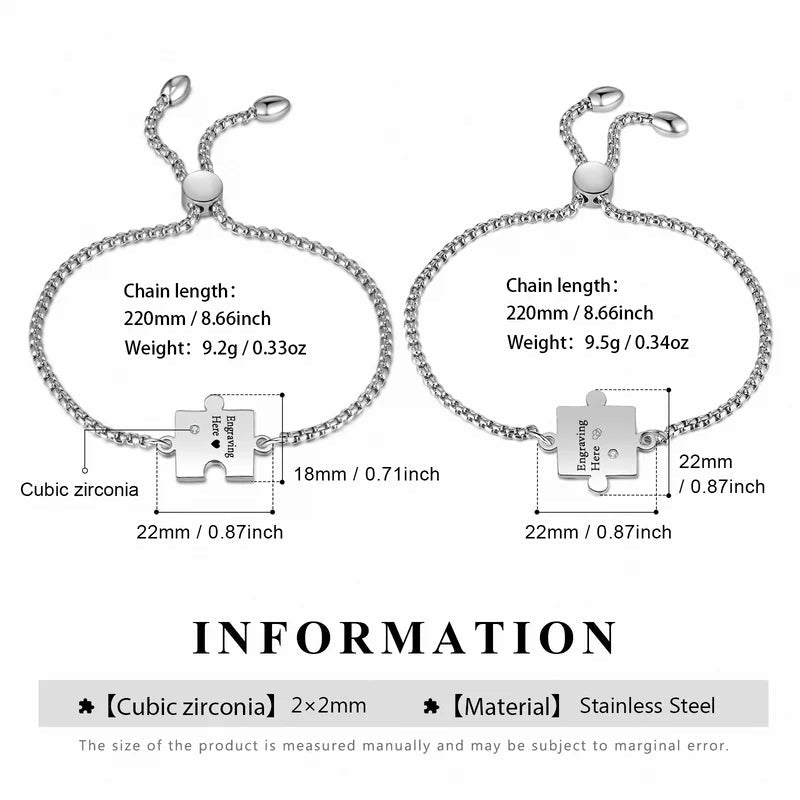 Puzzle Matching Bracelets for Couples