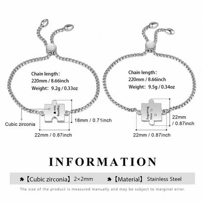 Puzzle Matching Bracelets for Couples