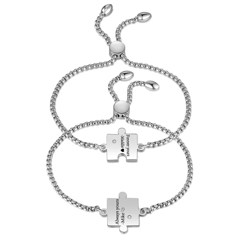Puzzle Matching Bracelets for Couples