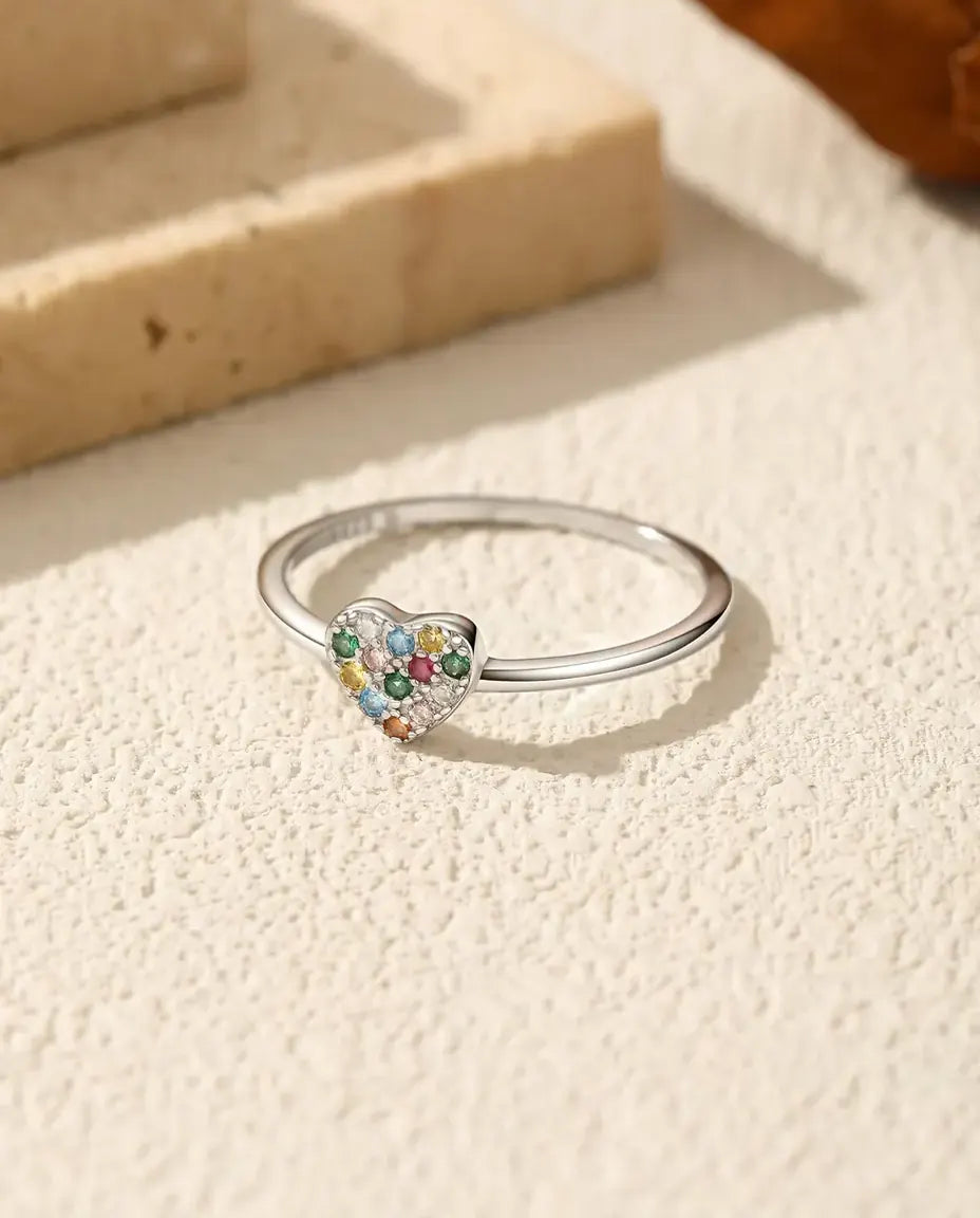 Rainbow Heart Ring
