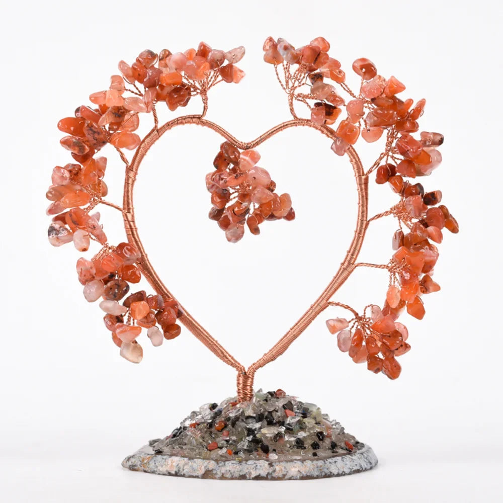Rose Quartz Heart Crystal Tree