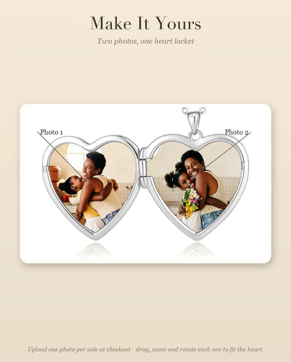 Personalized Photo Locket Necklace That Holds 2 Pictures