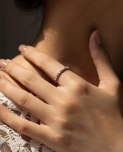 Moissanite stacking band ring in 925 sterling silver