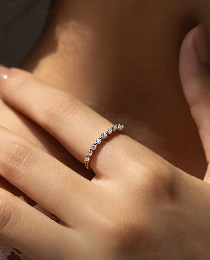 Moissanite stacking band ring in 925 sterling silver