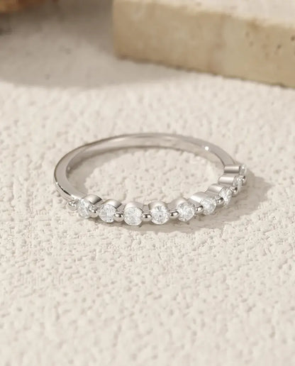 Moissanite stacking band ring in 925 sterling silver