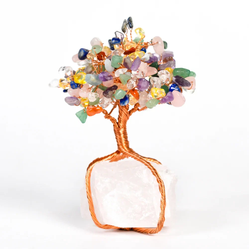 Citrine Crystal Tree with Raw Clear Quartz Base