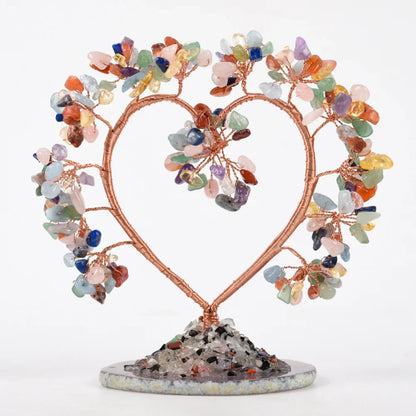 Rose Quartz Heart Crystal Tree
