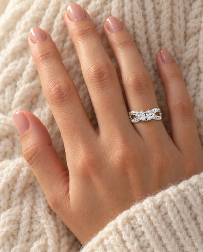 2 Birthstone Name Ring - worn on the hand