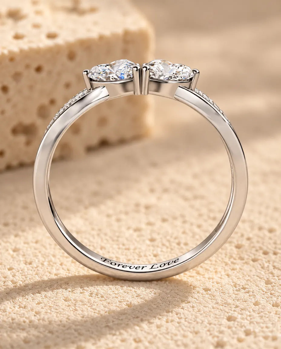 2 Birthstone Name Ring - inside engraving