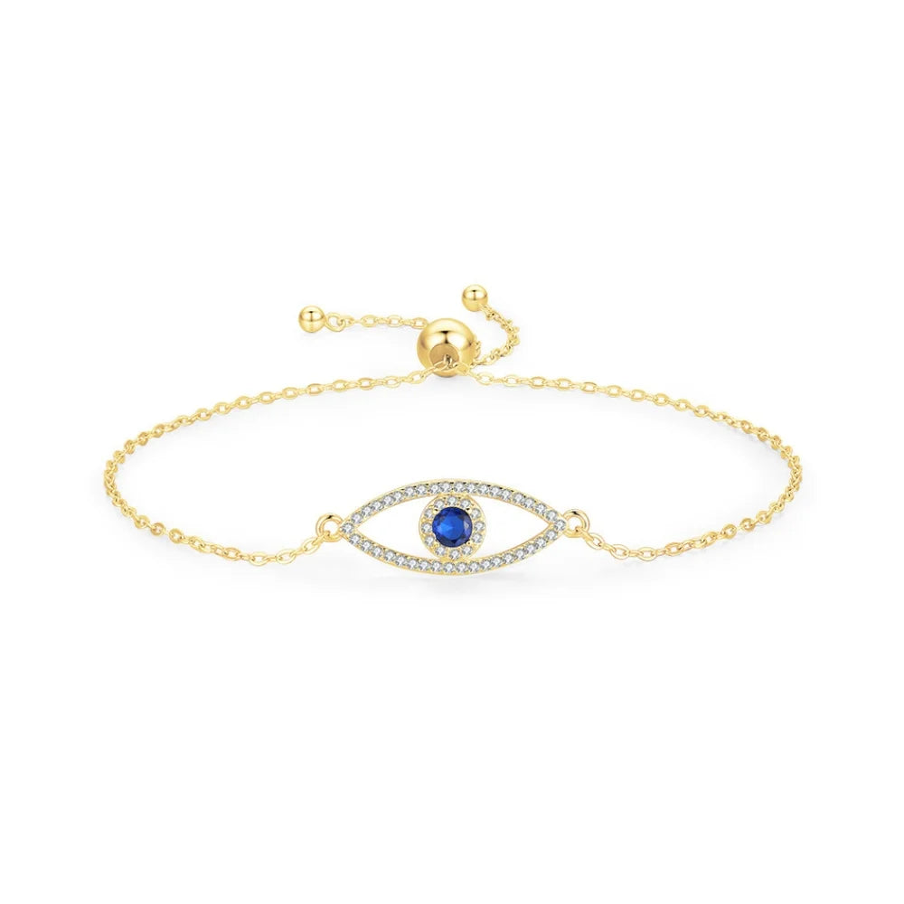 Evil Eye Bracelet - Sterling Silver Bracelet - Blue Eye of Evil Bracelet