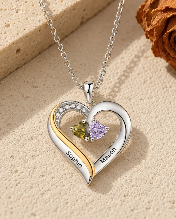 Heart Birthstone Necklaces