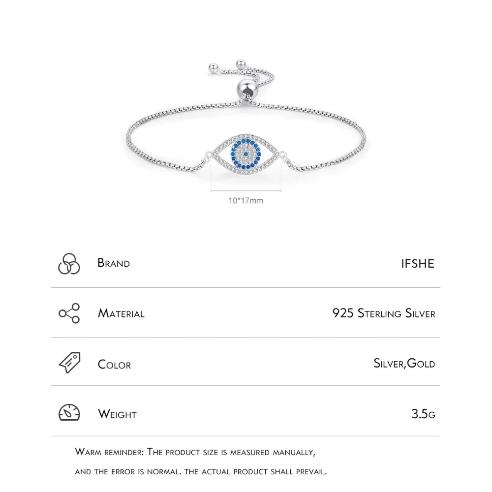 Evil Eye Bracelet Sterling Silver - Evil Eye Jewellery for Her