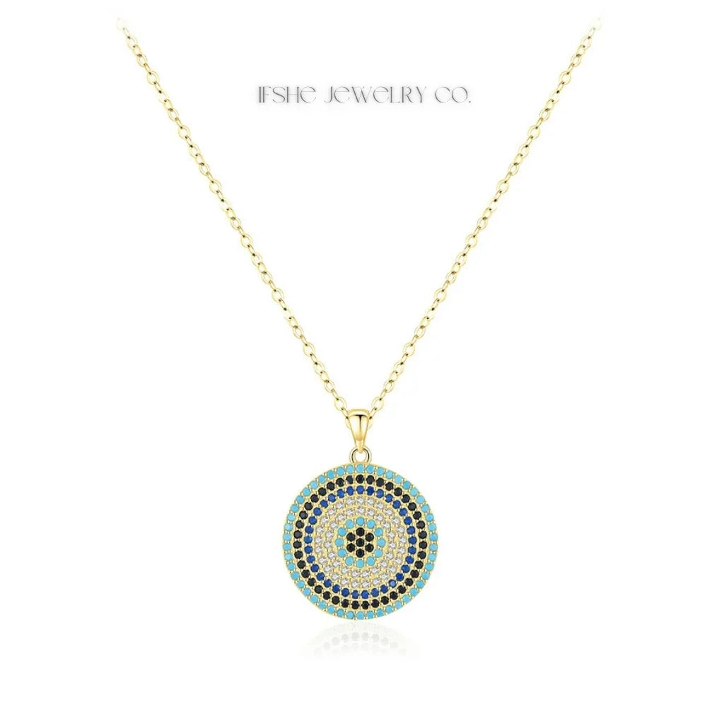 Sterling Silver Evil Eye Necklace - Turkish Blue Eye Necklace - Hamsa Hand Necklace