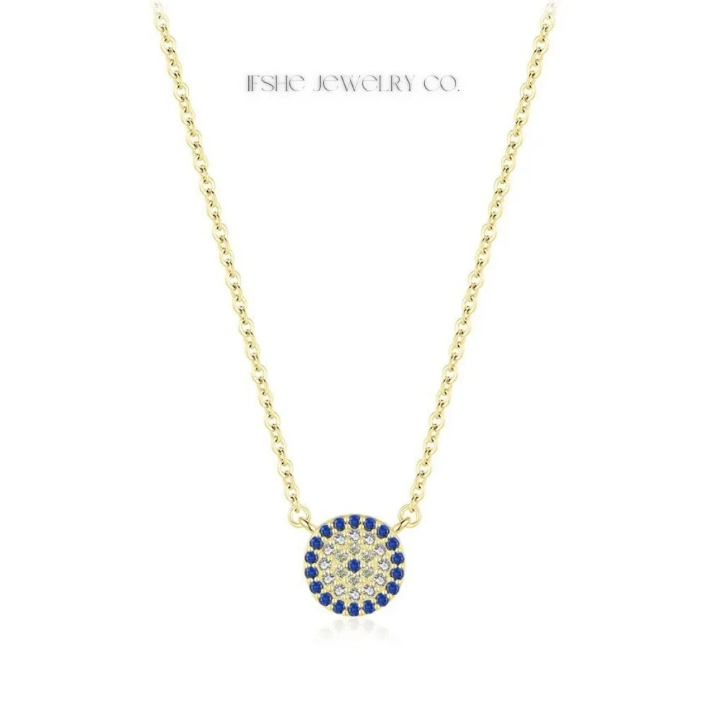 Sterling Silver Evil Eye Necklace - Turkish Blue Eye Necklace - Hamsa Hand Necklace