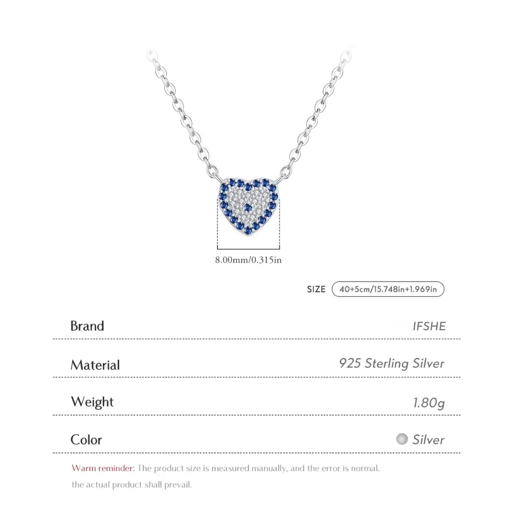 Sterling Silver Heart Evil Eye Choker - Evil Eye Necklace for Women