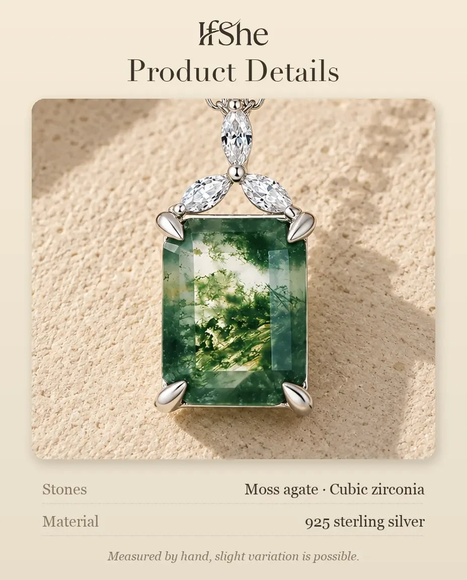 Moss Agate Necklace - size and material details