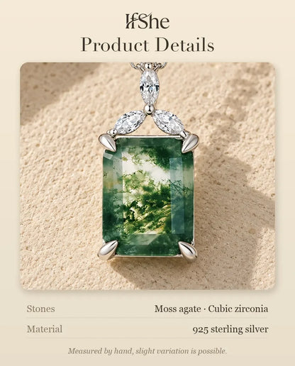 Moss Agate Necklace - size and material details