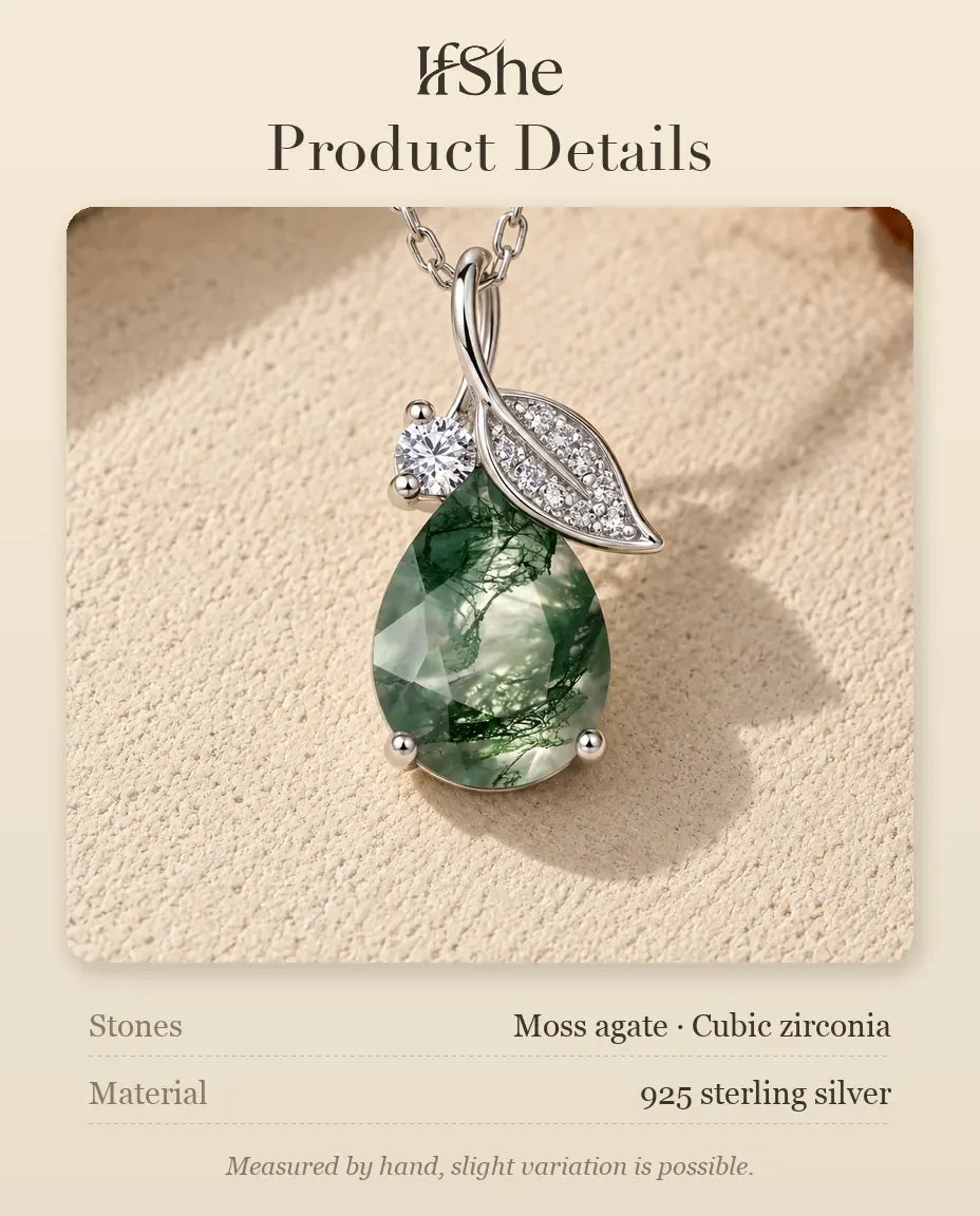Moss Agate Necklace - size and material details