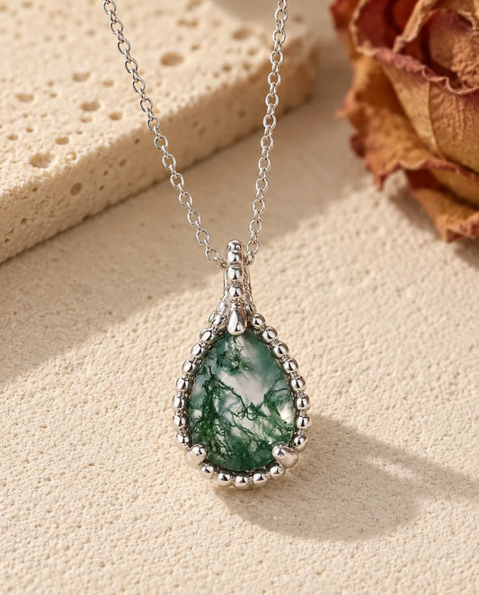 Moss Agate Necklace - front view