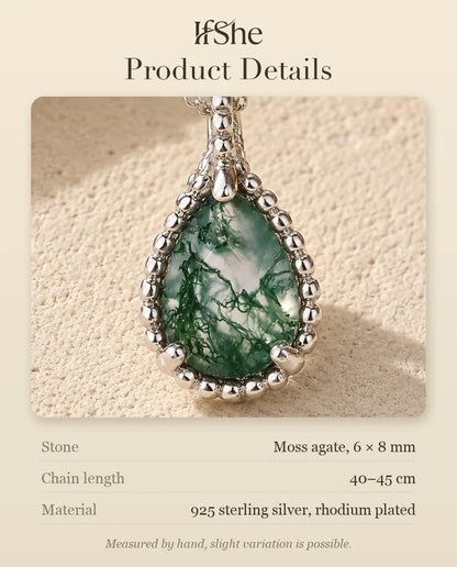 Moss Agate Necklace - size and material details
