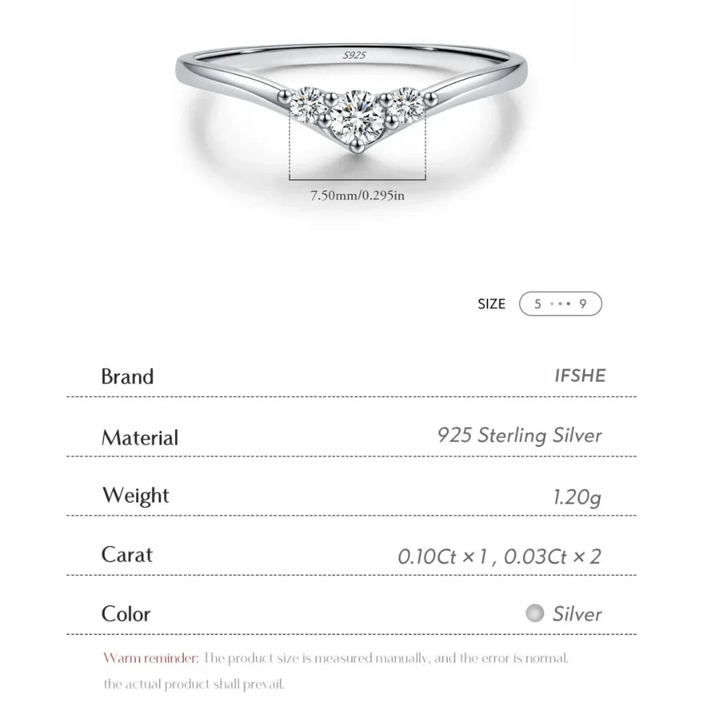 Three Stone Moissanite Engagement Ring - Sparkling Simple Thin Wedding Ring For Women - 925 Sterling Silver
