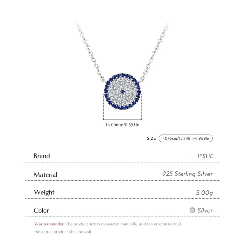 Timeless Evil Eye Pendant Necklace in Sterling Silver and Zircon