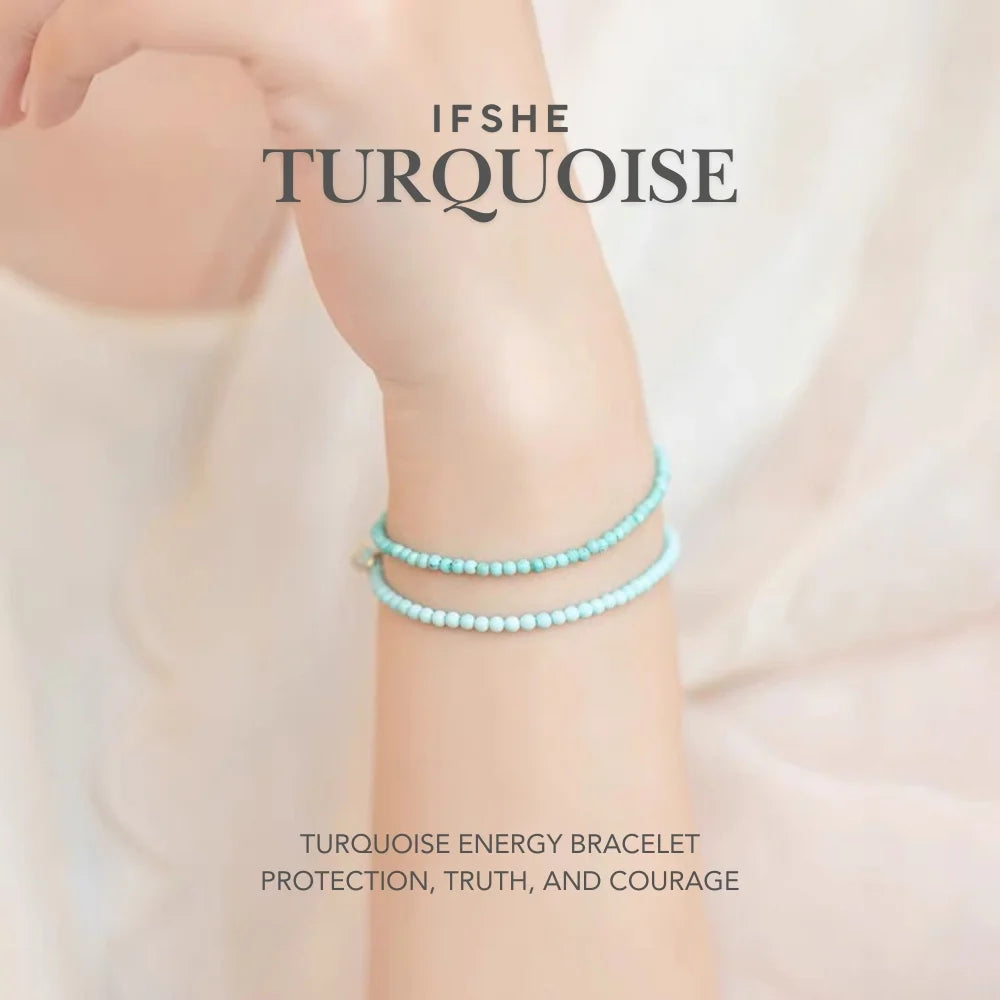 Genuine Turquoise Energy Bracelet for Healing, Protection & Clarity