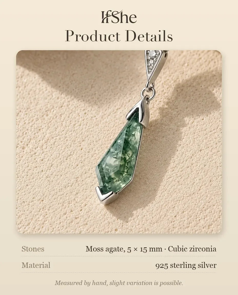 Moss Agate Necklace - size and material details