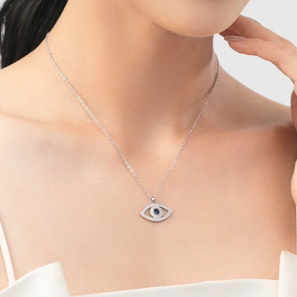 Sterling Silver Evil Eye Necklace - Women's Evil Eye Pendant Necklace