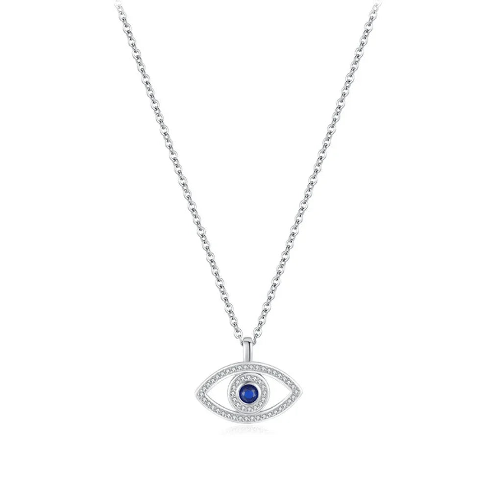 Sterling Silver Evil Eye Necklace - Women's Evil Eye Pendant Necklace