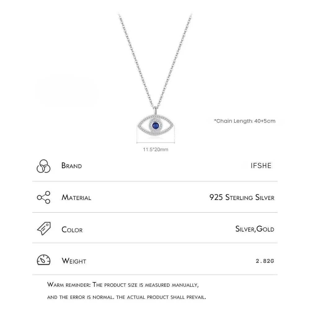 Sterling Silver Evil Eye Necklace - Women's Evil Eye Pendant Necklace