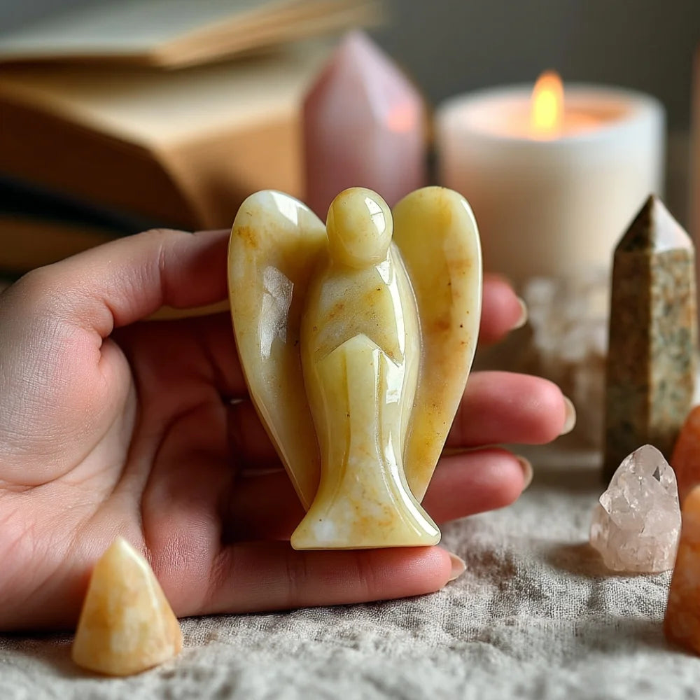 Yellow Jade Angel of Positivity - Joy Bringer