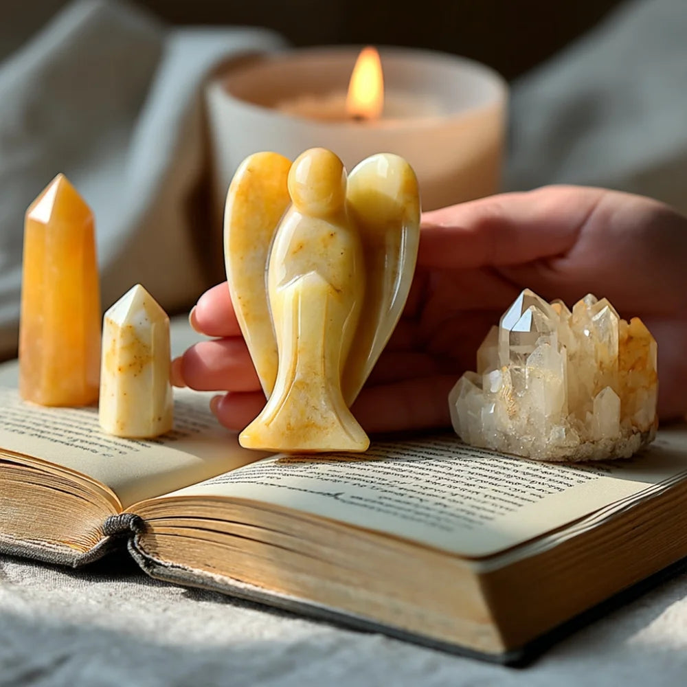 Yellow Jade Angel of Positivity - Joy Bringer
