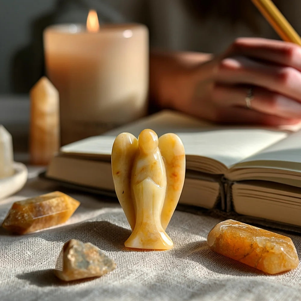 Yellow Jade Angel of Positivity - Joy Bringer