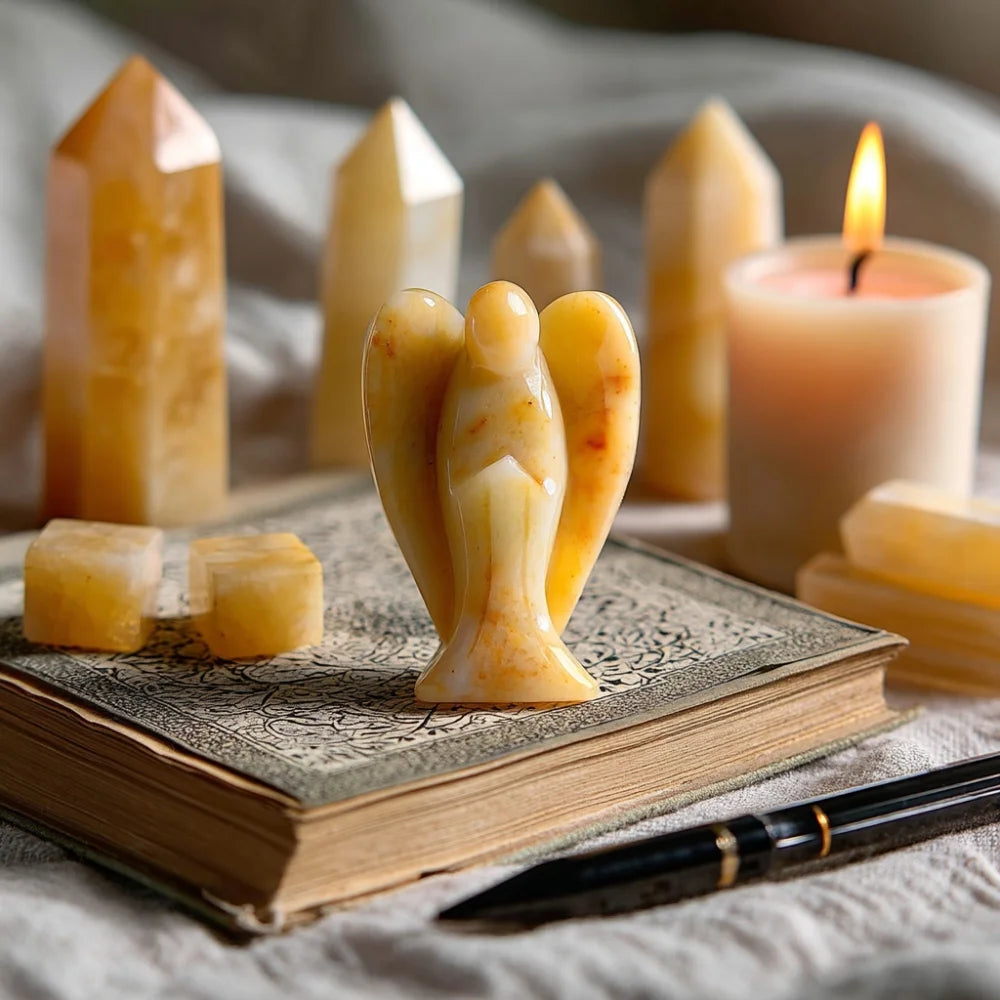 Yellow Jade Angel of Positivity - Joy Bringer
