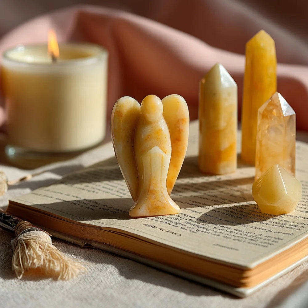 Yellow Jade Angel of Positivity - Joy Bringer