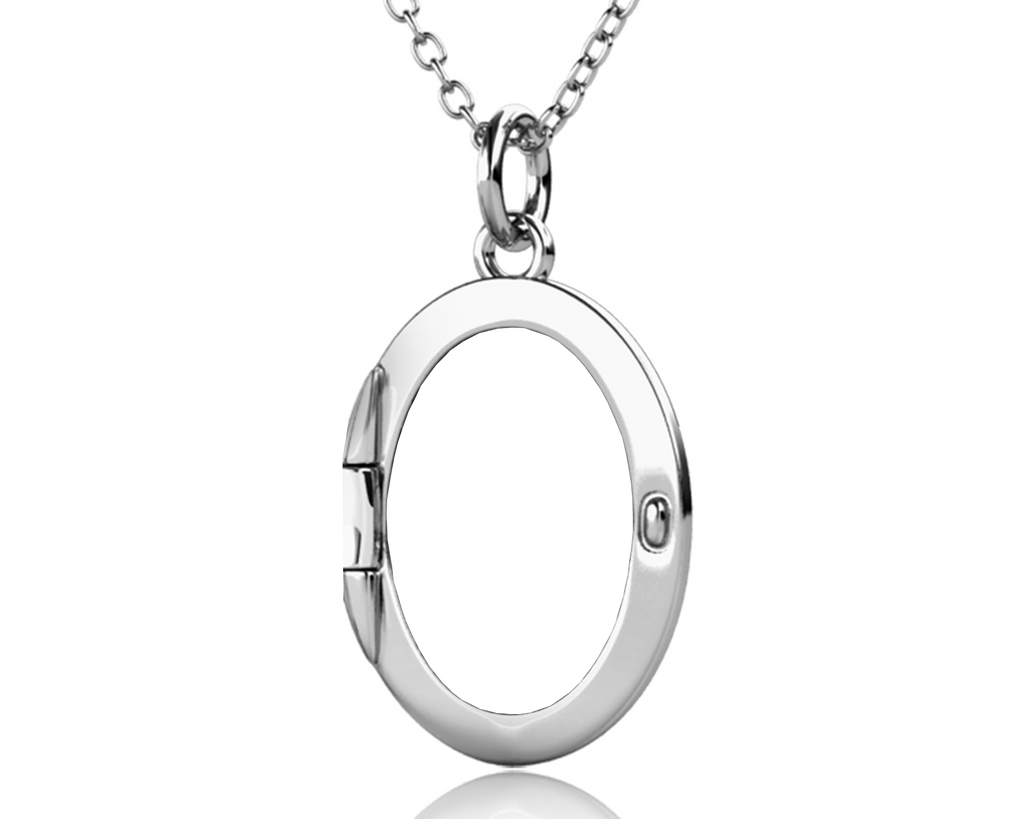 Personalised Locket with Photo - Oval Locket with Picture Inside - Sterling Silver