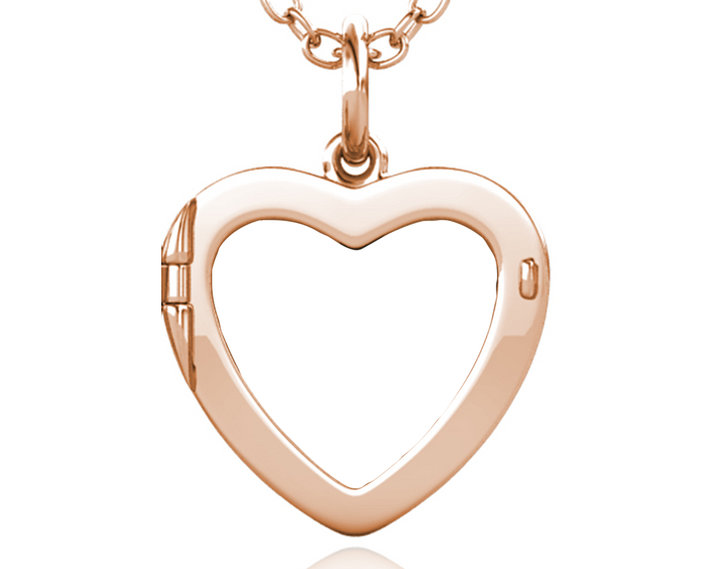 Rose Gold Locket Necklace - Heart Locket with Photo