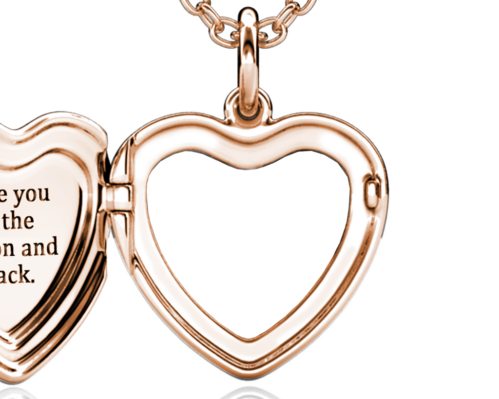 Personalised Locket with Photo - Heart Locket with Picture Inside - Rose Gold