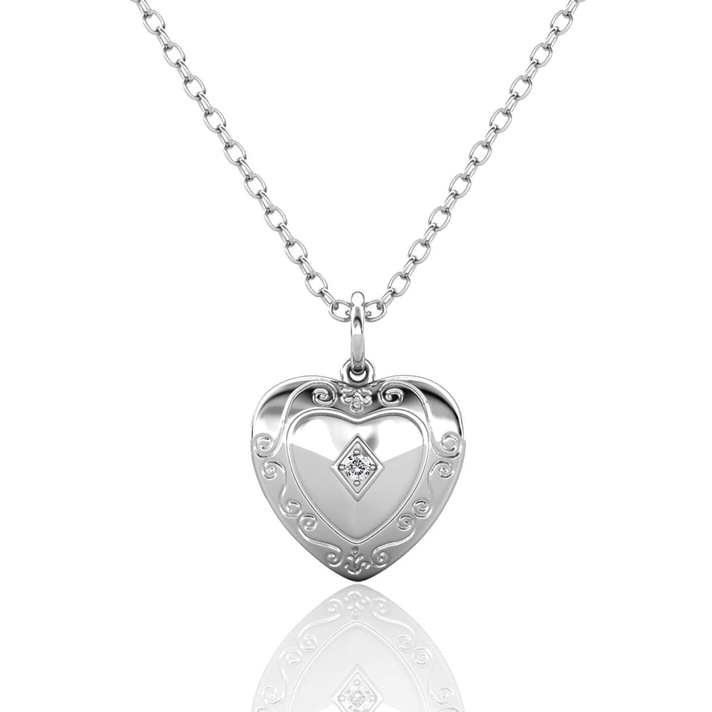 Personalised Heart Locket with Photo - Locket with Picture Inside - Sterling Silver