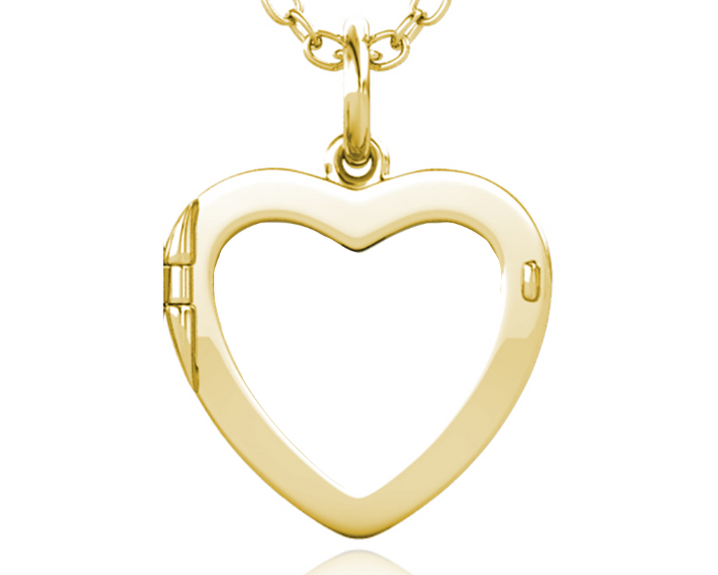 Personalised Heart Locket with Photo - Locket with Picture Inside - Gold