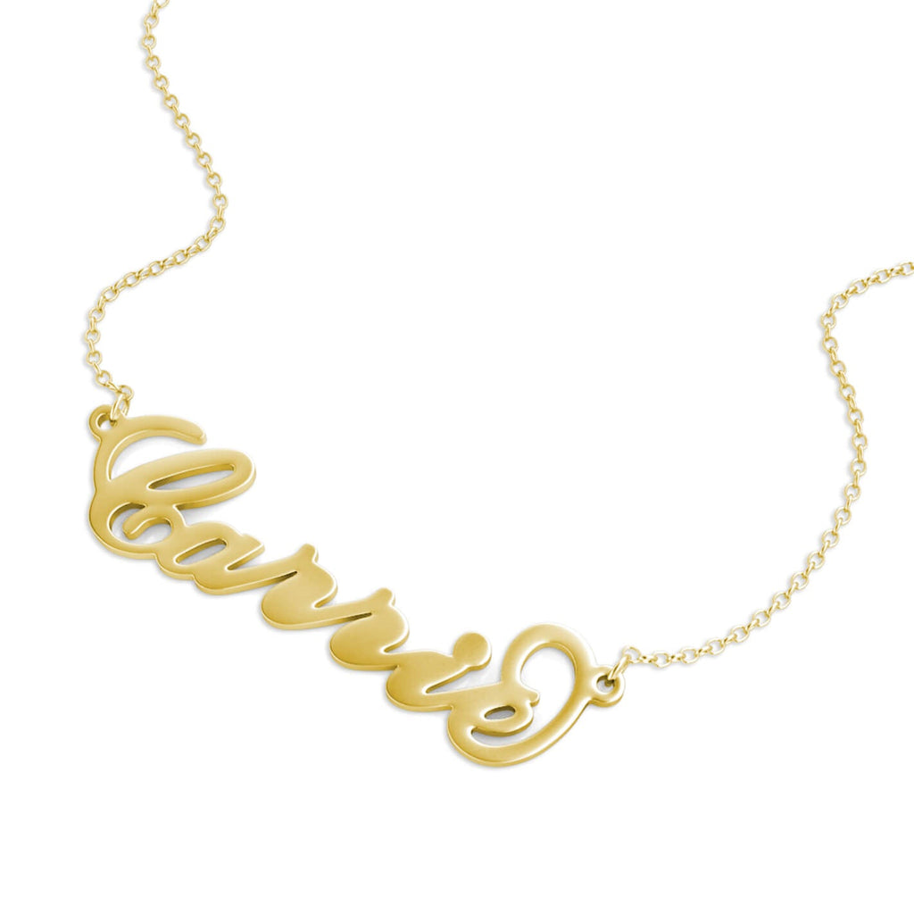 Carrie Style Name Necklace - Personalised Name Necklace Gold - IFSHE UK