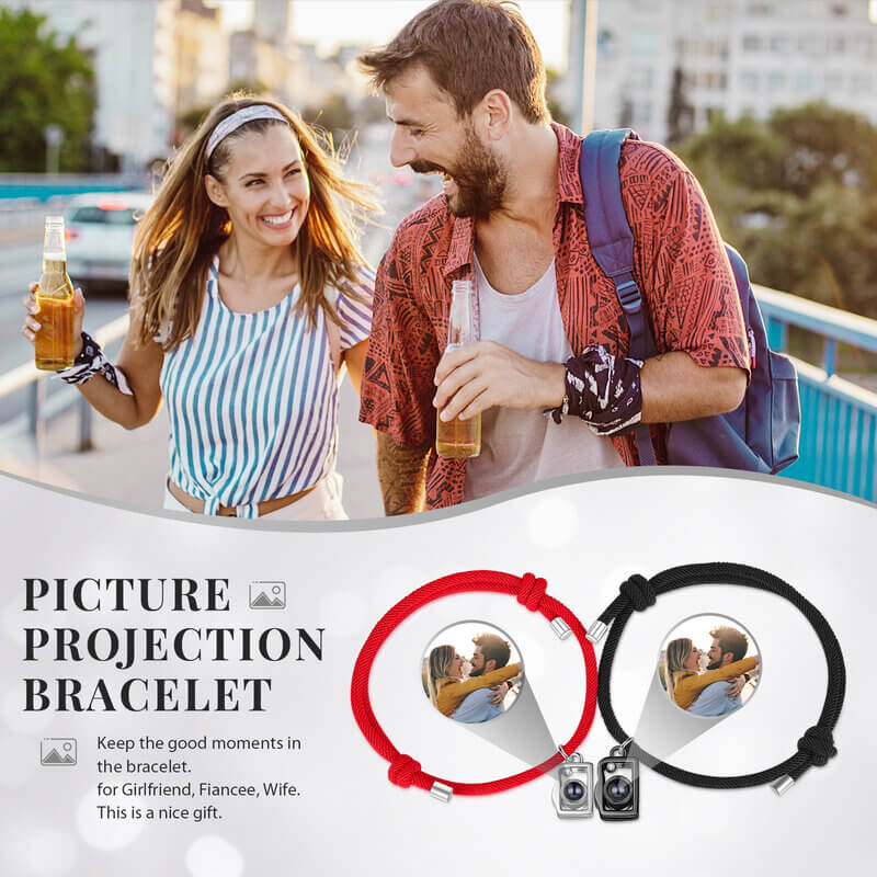 Couple Photo Projection Bracelets Camera Charms